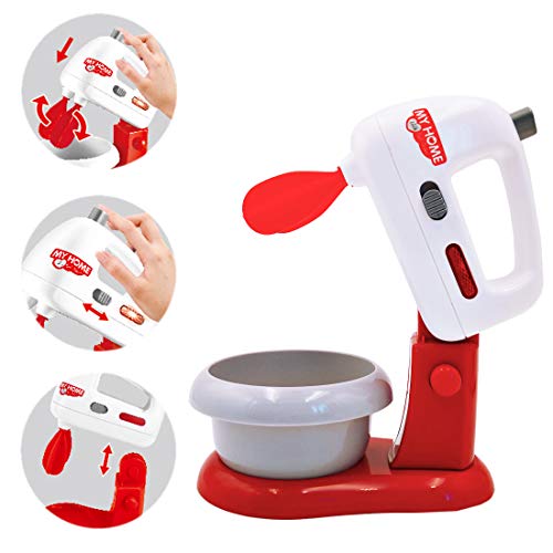 deAO Conjunto de Utensilios Electrodomésticos de Cocina Infantil Accesorios para Cocina de Juguete Incluye Tostadora, Batidora, Licuadora