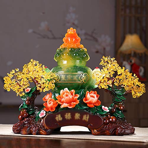 Decoración de oficina en casa Citrino Árbol de Cristal Piedras preciosas Cristal Chakra árbol Cornucopia con los ornamentos propiedades curativas Bonsai Feng Shui del árbol del dinero curación y la su