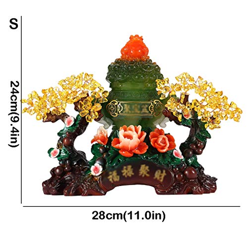 Decoración de oficina en casa Citrino Árbol de Cristal Piedras preciosas Cristal Chakra árbol Cornucopia con los ornamentos propiedades curativas Bonsai Feng Shui del árbol del dinero curación y la su