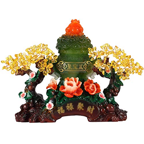 Decoración de oficina en casa Citrino Árbol de Cristal Piedras preciosas Cristal Chakra árbol Cornucopia con los ornamentos propiedades curativas Bonsai Feng Shui del árbol del dinero curación y la su