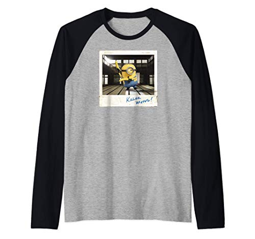 Despicable Me Minions Stuart Poloroid Moves Camiseta Manga Raglan