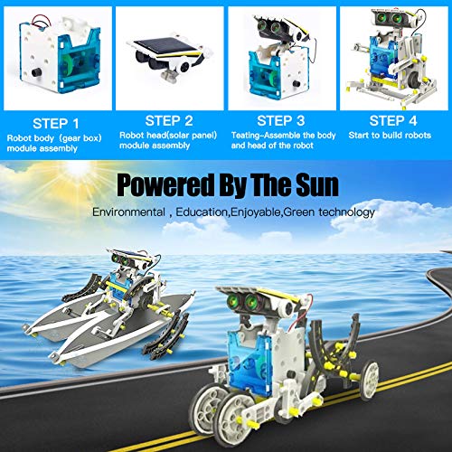 DigHealth 13-in-1 Juguete Robot Solar, Kit de DIY Robots, Alimentado por Solar Juguetes de Construcción, Juguetes Stem Educativa para Niños de 8 a 12 años