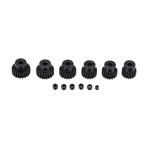 Dilwe 6Pcs RC Motor Gears, 7T-22T Motor Pinion Gears Partes Set Kit para 1/10 RC Motor de Coche