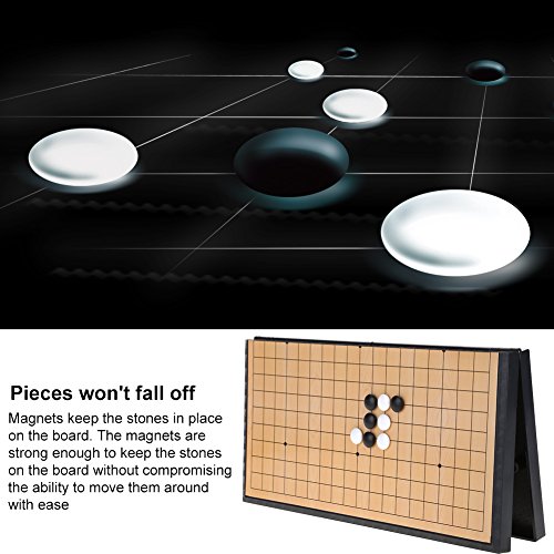 Dioche Juego de Mesa Go, Juego de Juego para 2 Jugadores Tablero Plegable Magnético Weiqi Educational Games para Niños Adultos