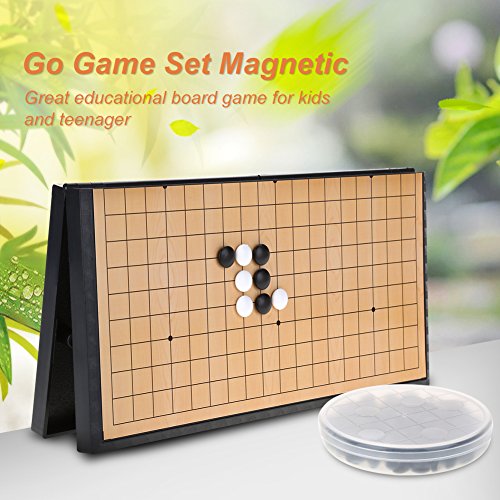 Dioche Juego de Mesa Go, Juego de Juego para 2 Jugadores Tablero Plegable Magnético Weiqi Educational Games para Niños Adultos