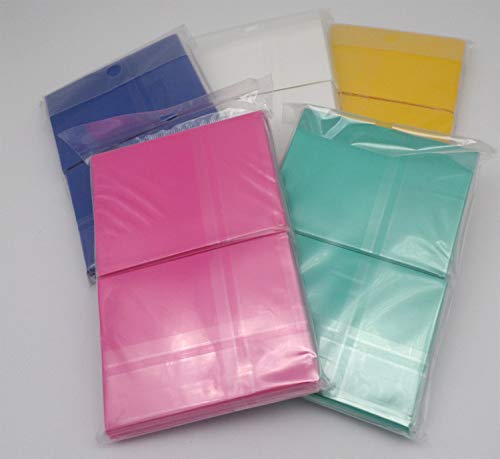 docsmagic.de 5 x 100 Mat Card Sleeves Standard Size 66 x 91 - Blue Yellow Pink Mint White - Pochettes - PKM - MTG
