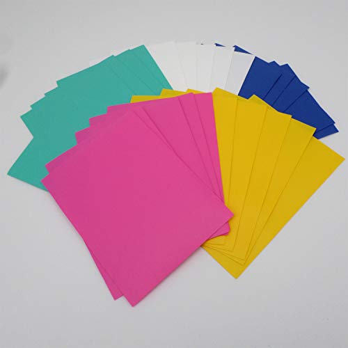 docsmagic.de 5 x 100 Mat Card Sleeves Standard Size 66 x 91 - Blue Yellow Pink Mint White - Pochettes - PKM - MTG