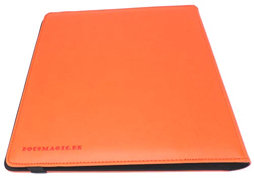 docsmagic.de Pro-Player Premium 12/24-Pocket Playset Album Orange - 480 Card Binder - MTG - PKM - YGO - Álbum para Tarjetas