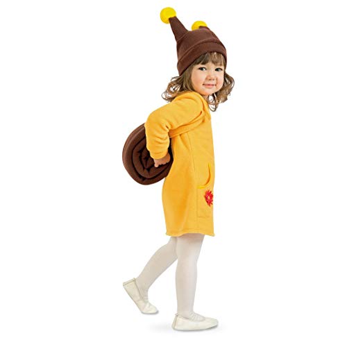 Dulce Vestido de Caracol para niña/Amarillo-marrón 99-104 cm, 3-4 años/Disfraz Infantil pequeño Caracol carnavales Infantiles y Fiestas temáticas
