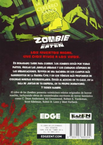 Edge Entertainment Libro De Los Zombies. Novela-Español, Color (EDG8700)