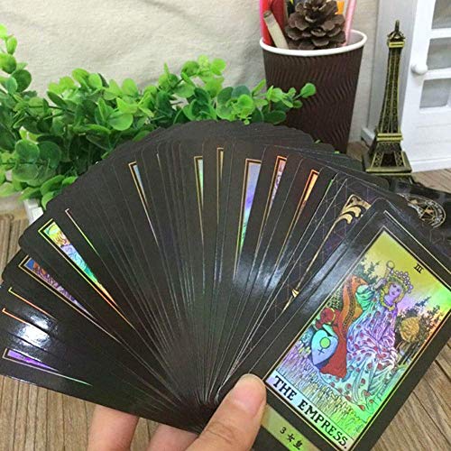 Enzege 78 Pcs Tarot, Tarot Juego de Mesa, Juego de Cartas con Caja para Principiantes (Negro)