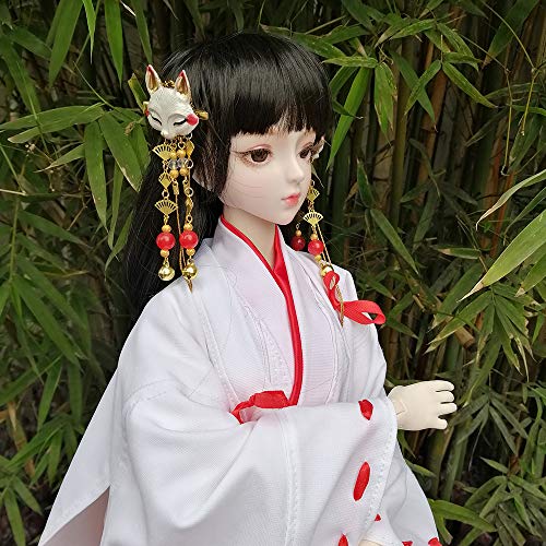 EVA BJD Chica Brujas Japonesa 1/3 BJD Muñeca 24.4in 62 Cm Kimono Muñecas Articuladas + Accesorio Completo Ji Gong Muñecas Femeninas Decoración Inuyasha