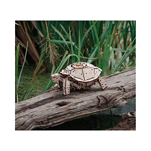 EWA Eco-Wood-Art-Turtle Tortuga mecánico 3D de Madera-Rompecabezas para Adultos y Adolescentes-Montaje sin pegamento-269 Piezas, Color Naturaleza