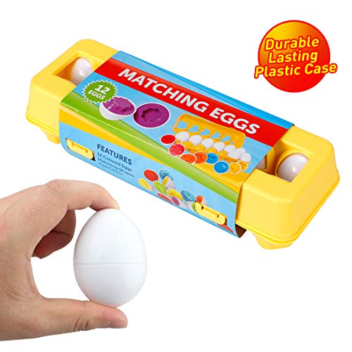 EXTSUD Huevos de Pascua Juguete Educativo para Niños 1 a 4 Años Juego de Reconocimiento de Color y Forma Puzzle, Ideal para Desarrollar Habilidades de Reconocimiento de Forma y Color