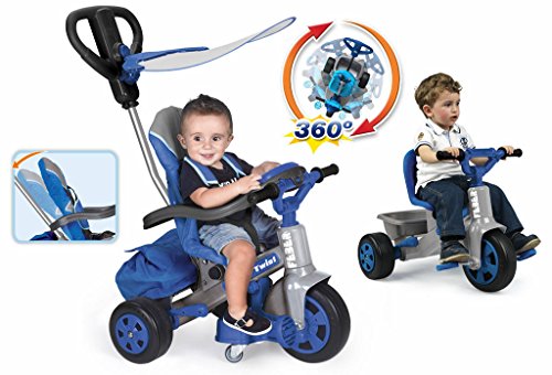 FEBER- Triciclo de paseo Infantil, para niños de 1 a 3 años, Color azul (Famosa 800009780)