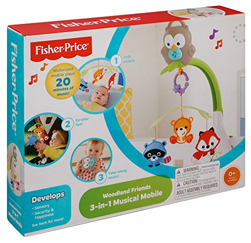 Fisher Price Móvil musical 3 en 1, juguete y proyector de cuna para bebés recién nacidos (Mattel CDM84)