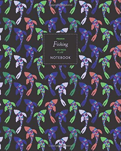 Fishing Notebook - Ruled Pages - 8x10 - Premium Cuaderno (Winter Night)