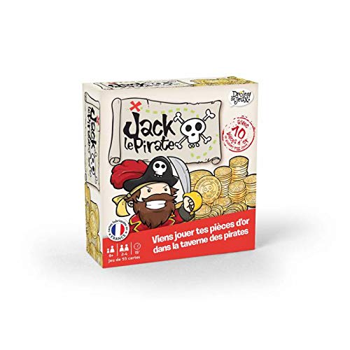 France Cartes 410445 - Juego de Cartas de Jack el Pirata con 54 Cartas y 10 Monedas de Oro [Pueden incluir Texto en francés]