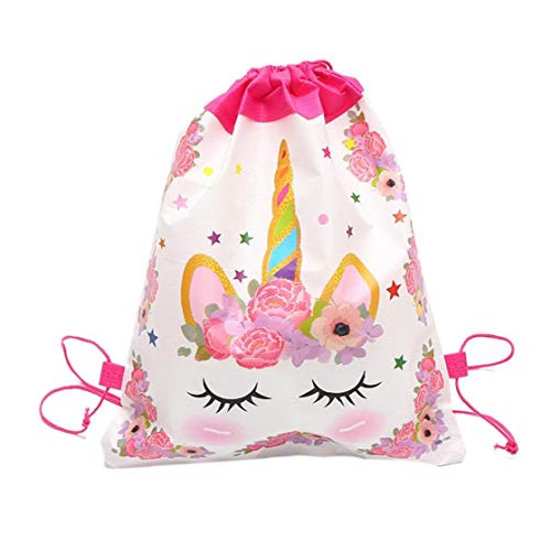 Froiny Tela Unicornio Morral del Lazo del Deporte De La Historieta Linda Bolsa De Viaje Saco Bolsa De Almacenamiento De Los Niños No Tejido con Cordón para Niños Niñas