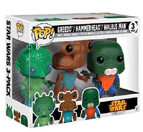 Funko- 3 Pack-Greedo, Hammerhead, and Walrus Man Star Wars Figurinas de Vinilo, Multicolor (0889698114875)