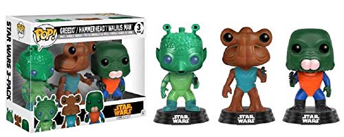 Funko- 3 Pack-Greedo, Hammerhead, and Walrus Man Star Wars Figurinas de Vinilo, Multicolor (0889698114875)