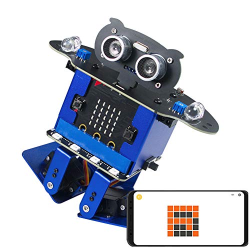 FXQIN Kit de Robot Inteligente de Programación Gráfica DIY, Control Remoto por Infrarrojos para Evitar Obstáculos, Sensor Ultrasónico, Coche de Juguete Robot Stem para Niños Menores de 16 Años