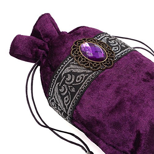 Gema Velvet Tarot Tarot - Bolsa para tarjetas con cordón, color morado