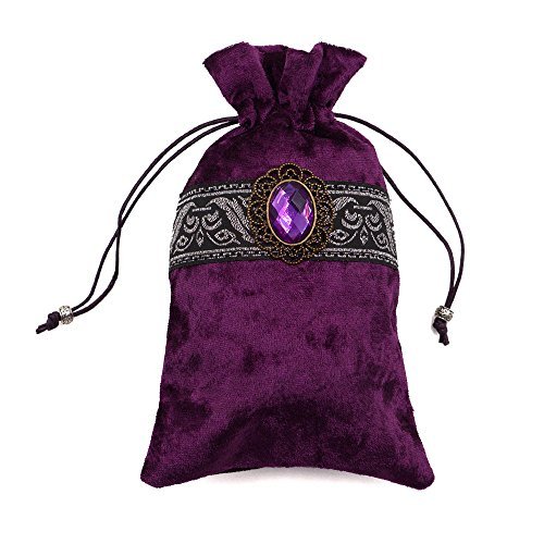 Gema Velvet Tarot Tarot - Bolsa para tarjetas con cordón, color morado