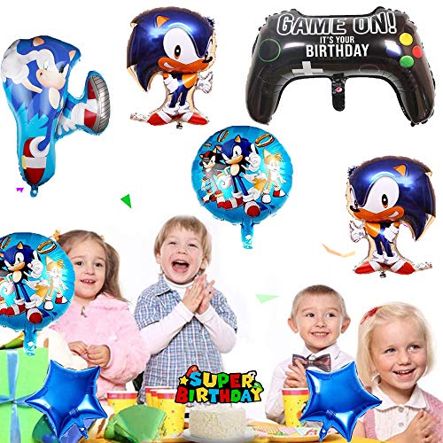 Globos de Sonic Decoracion Cumpleaños Sonic Hedgehog Sonic Frustrar Globos Sonic de Tema de La Fiesta de Globos Decoración 8PCS