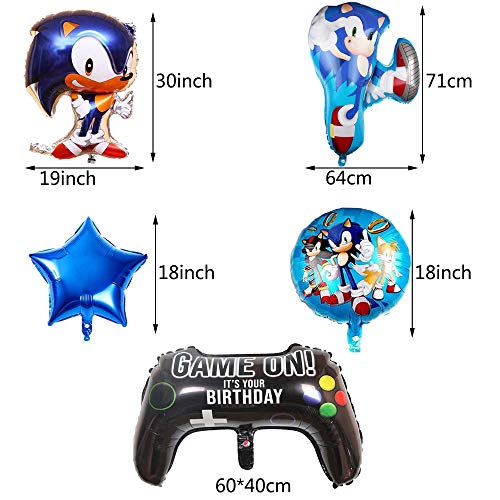 Globos de Sonic Decoracion Cumpleaños Sonic Hedgehog Sonic Frustrar Globos Sonic de Tema de La Fiesta de Globos Decoración 8PCS