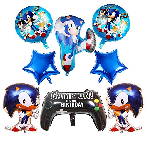 Globos de Sonic Decoracion Cumpleaños Sonic Hedgehog Sonic Frustrar Globos Sonic de Tema de La Fiesta de Globos Decoración 8PCS