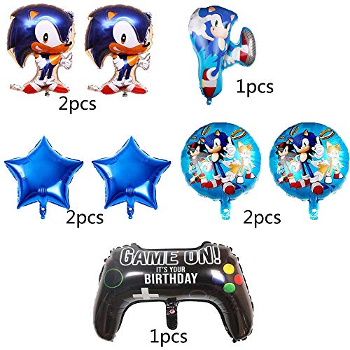 Globos de Sonic Decoracion Cumpleaños Sonic Hedgehog Sonic Frustrar Globos Sonic de Tema de La Fiesta de Globos Decoración 8PCS