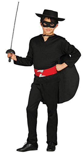 Guirca - Disfraz de Zorro, talla 5-6 años, color negro (78701)