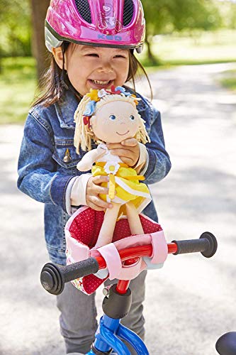 Haba 304109 - Asiento para Bicicleta de muñecas (Cierre de Velcro, para Bicicletas y trineos, para muñecas de 18 Meses), diseño de Flores