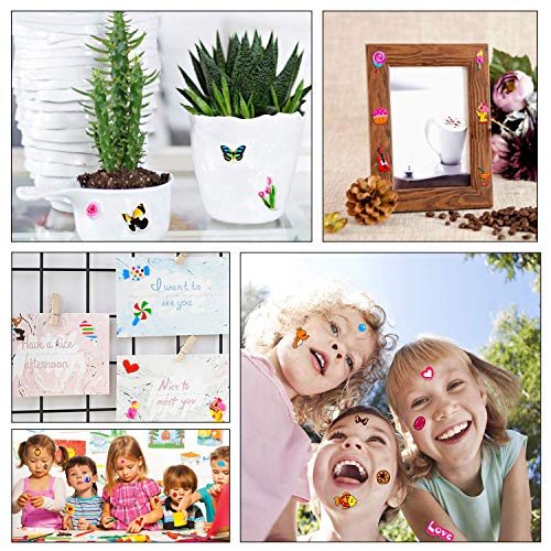 Habett Pegatinas para Niños, 920+ 3D Puffy Sticker Variedad de Pegatinas para Regalos Gratificantes Scrapbooking Que Incluye Animales, Peces, Dinosaurios, Números, Frutas, Alfabeto y Más (36 Hojas)