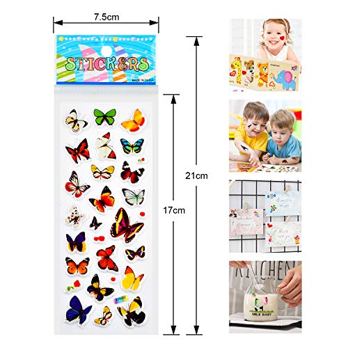 Habett Pegatinas para Niños, 920+ 3D Puffy Sticker Variedad de Pegatinas para Regalos Gratificantes Scrapbooking Que Incluye Animales, Peces, Dinosaurios, Números, Frutas, Alfabeto y Más (36 Hojas)