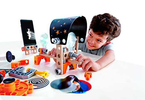 Hape Wooden Building Set with 7 Experiments Junior Inventor Optical Science Lab-Juego de construcción de Madera con 7 experimentos (E3034)