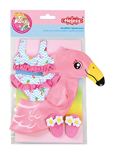 Heless-Set de natación para muñecas, Flamingo Ella, Color carbón, Größe 35-45 cm (99)