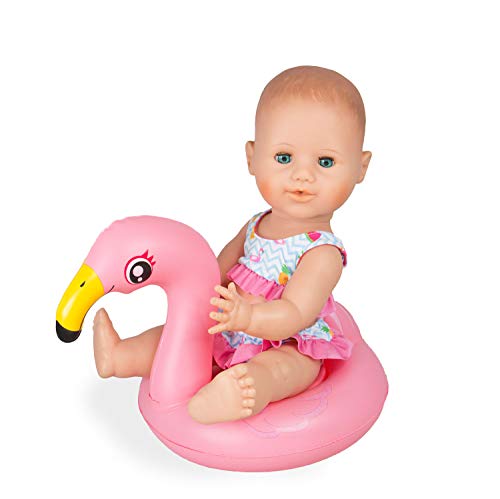 Heless-Set de natación para muñecas, Flamingo Ella, Color carbón, Größe 35-45 cm (99)