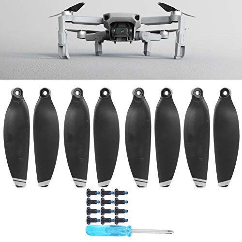 Hélices de Cuchillas para Drones RC, Accesorio de ala de Helicóptero Apto para Mini Accesorio Mavic(Negro con Borde Plateado)