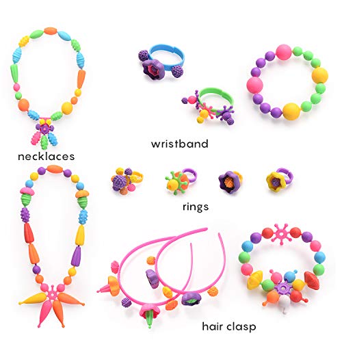 HellDoler Pop Beads,Kit de Fabricación de Joyas para Niños con Más de 400 Piezas Artes y Manualidades con Pop Beads para Hacer Collares, Pulseras, Anillos para Niños y Niñas