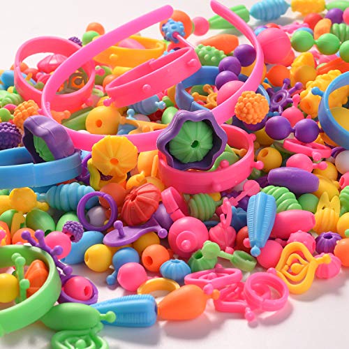 HellDoler Pop Beads,Kit de Fabricación de Joyas para Niños con Más de 400 Piezas Artes y Manualidades con Pop Beads para Hacer Collares, Pulseras, Anillos para Niños y Niñas