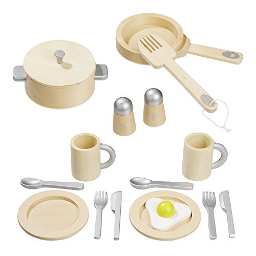 Howa Juego de Cocina / Utensilios cocinita de 16 Piezas de Madera para niños 4868