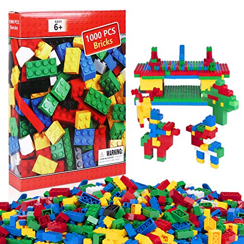 iNeego Bloques de Construcción 1000 Piezas Bloques de Construcción Infantil 3D Juegos de Construcción Ladrillos de Construcción Juguete Colorido Juego para Niños Juguetes Educativos (Set C)