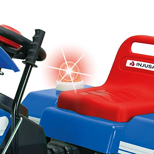 INJUSA - Tractor Dump Track de 12V con Volquete y Remolque y Luces y Sonidos Recomendado para Niños +3 Años