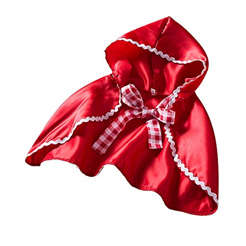 IWEMEK Disfraz Caperucita Roja Niña Vestido de Princesa tutú + Capa con Capucha Disfraces de Carnaval Fiesta Halloween Navidad Trajes Cosplay Fancy Dress Up Infantil Bebé Ropa Rojo 2-3 años