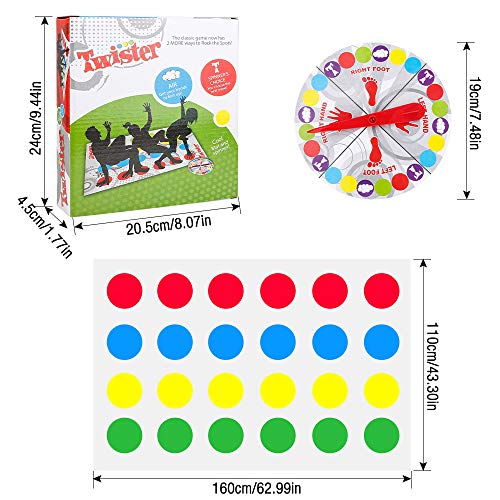 IWILCS Twister Juego, tapete de Juego Infantil, Juego de Fiesta, Juegos de Habilidad para niños y Adultos, Manta de Juegos de Mesa