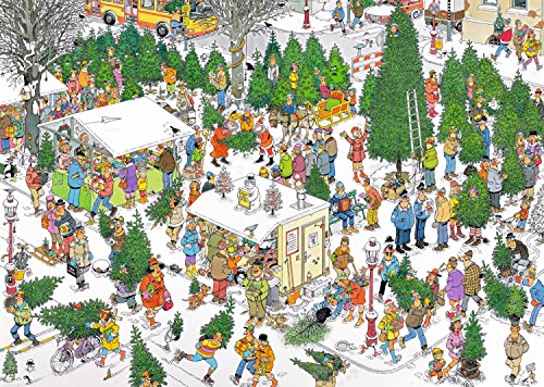 Jan Van Haasteren Christmas Dinner & Christmas Tree Market 2 x 1000 pcs Puzzle - Rompecabezas (Puzzle Rompecabezas, Comics, Adultos, Niño/niña, 12 año(s), Interior)