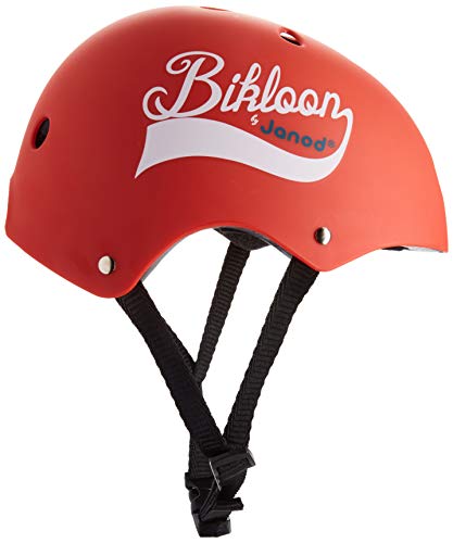 Janod - J03270 - Casco de color rojo, talla S, ajustable de 47 a 54 cm, con 11 orificios de ventilación para niños a partir de 3 años