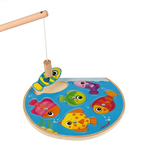 Janod- PUZLE/Juego DE Pesca Speedy Fish, Multicolor (J07088)